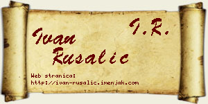 Ivan Rusalić vizit kartica